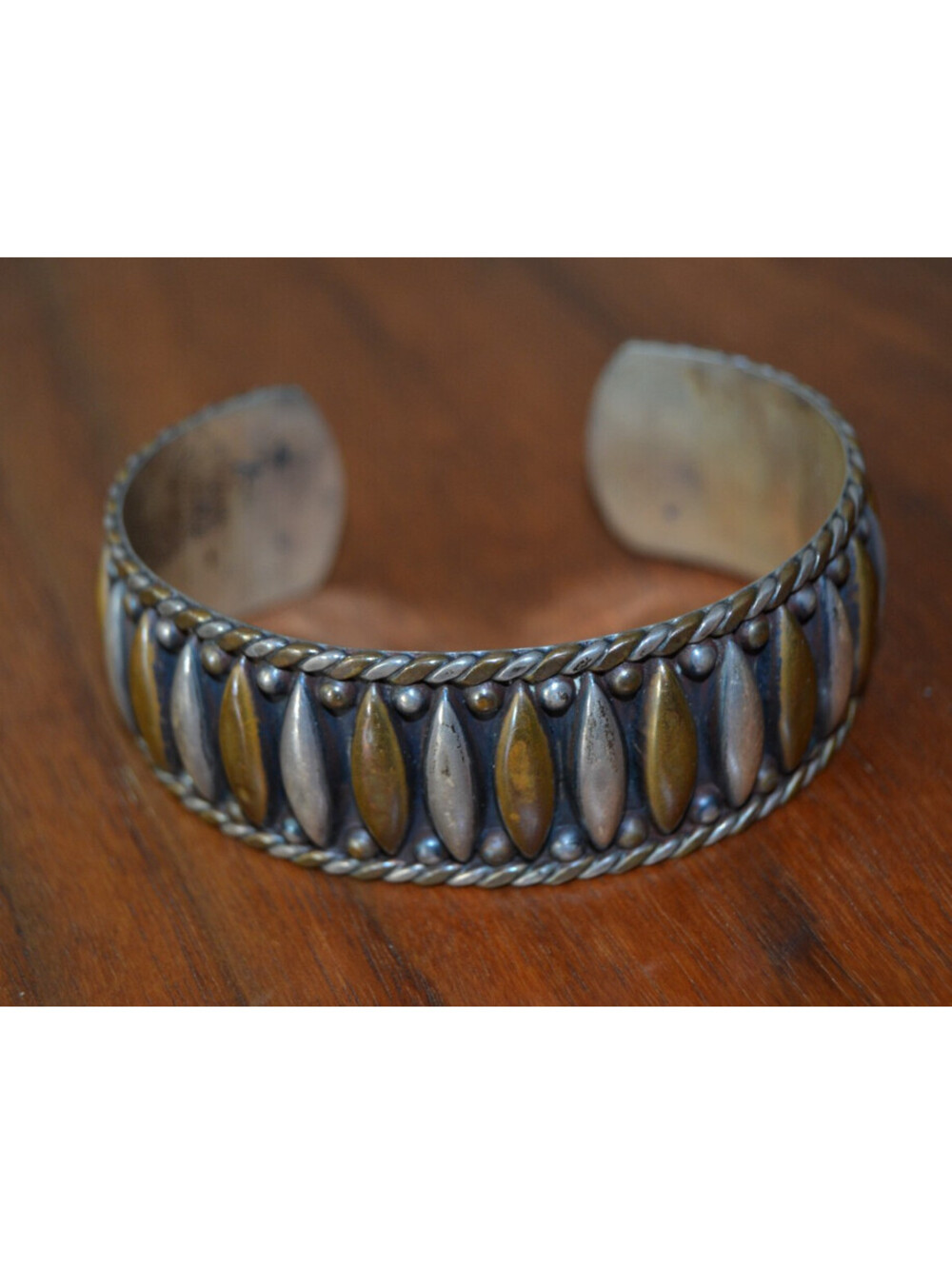 Taxco Mexico Horacio De La Parra 925 Sterling Silver Copper Cuff Bracelet 22g